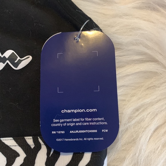 🧑‍🎄 CHAMPION Zebra Print Racerback Sports Bra NWT XS - Picture 7 of 7